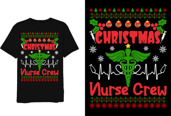 Christmas Nurse T-Shirt Design Graphics