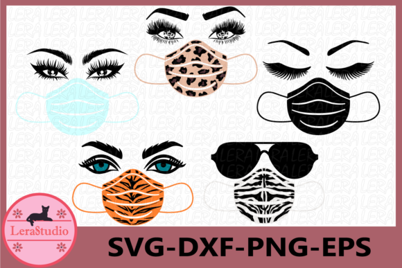 Face Mask, Eyelashes, Medical Mask Graphics