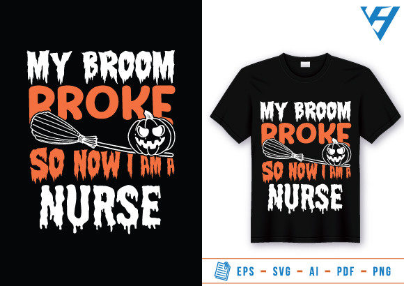 Funny Halloween Nurse T Shirt Design: Graphics & Print Templates