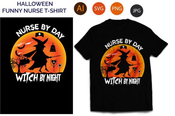 Funny Nurse Halloween T-Shirt Design Graphics