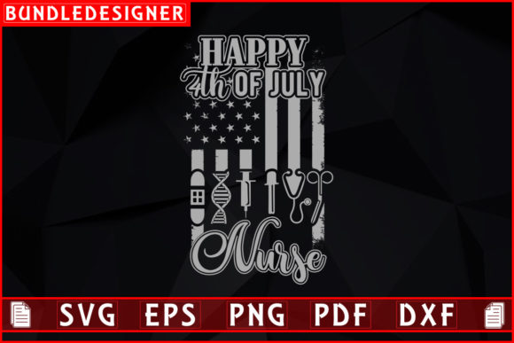 Happy 4th of July Nurse-Usa Flag Design Graphics