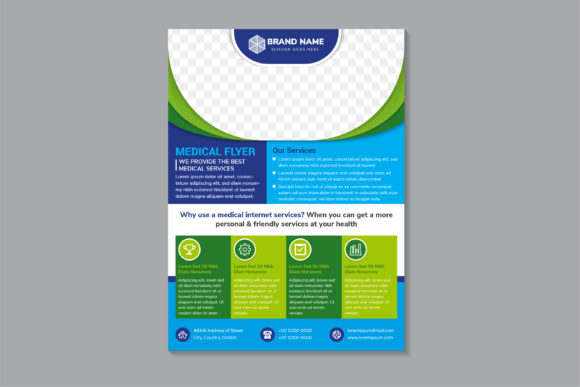 Medical Vertical Flyer Blue Green