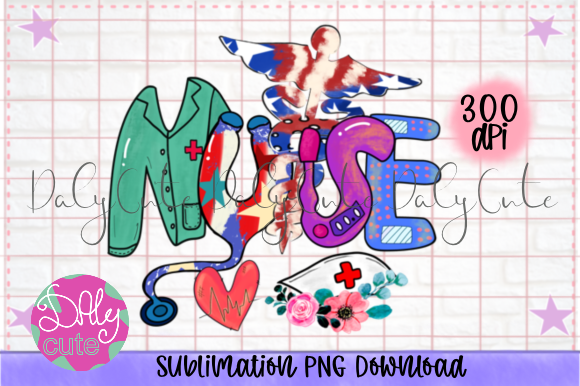 Nurse American PNG: Patriotic Graphics for Print Templates