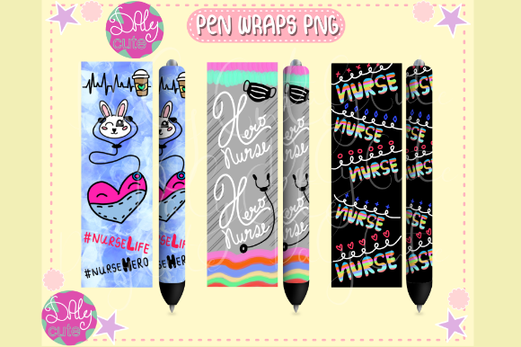 Nurse Life Pen Wraps, Bunny Nurse Graphics