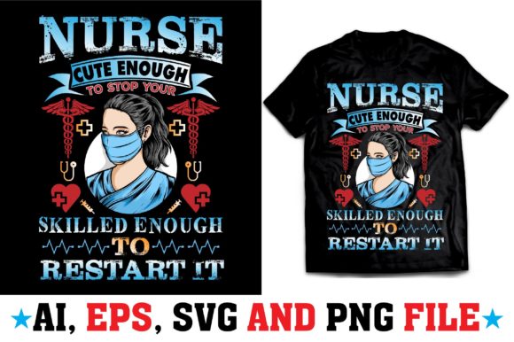 Nurse T Shirt Design Bundle: Graphics & Print Templates