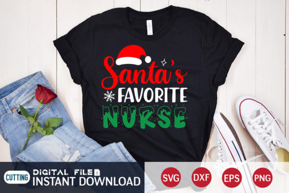 Santa’s Favorite Nurse Funny Christmas Graphics