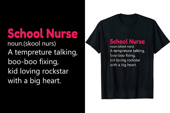 School Nurse Dictionary T-Shirt Graphics and T-Shirt Designs