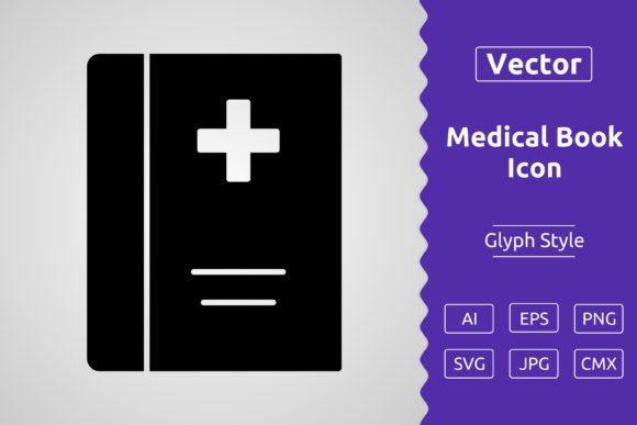 Vector Medical Book Glyph Icon Graphics and Icons