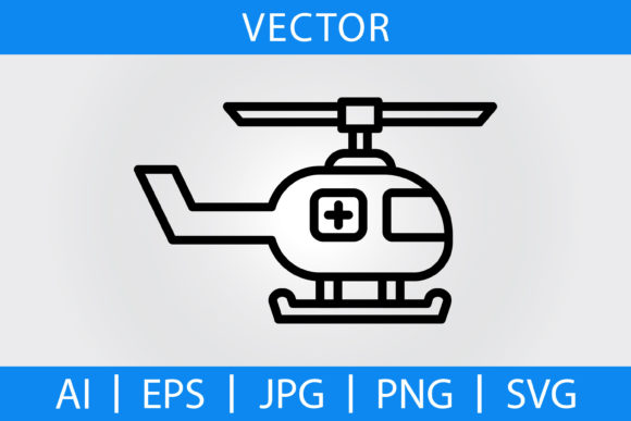Vector Medical Helicopter Line Icon